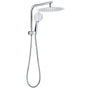 2in1 Large Round 12" Shower Head 3 Mode Handheld Gooseneck Arm Diverter Set Drill Free