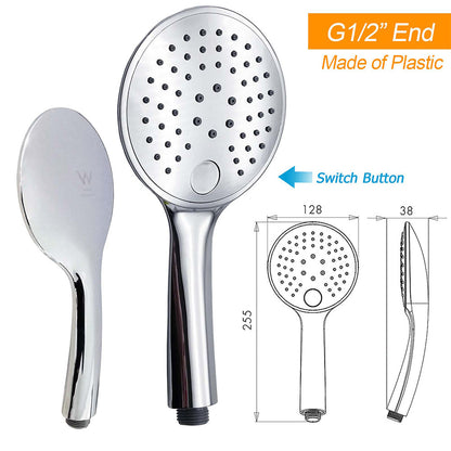WELS Round 9" Twin Shower Head 3 Modes Handheld Gooseneck Wall Arm 2 in 1 Combo