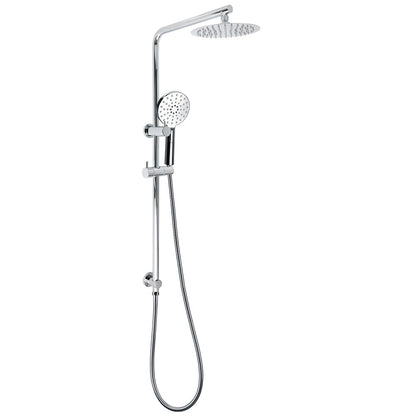Chrome Round 8" Rainfall Shower Head 3 Modes Handheld Rose Silde Rail Twin Set