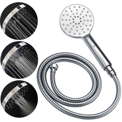 Chrome Round 8" Rainfall Shower Head 3 Modes Handheld Rose Silde Rail Twin Set Mixer