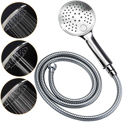 WELS Chrome 9" Plastic Rain Shower Head 3 Modes Handheld Rose Slide Rail Twin Taps