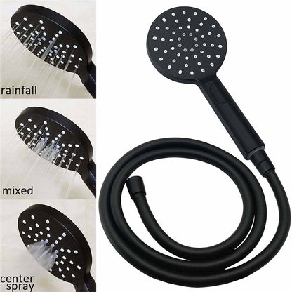 Matt Black 10" Shower Rain Head Handheld Silde Wall Arm Rail Dual Bath Set