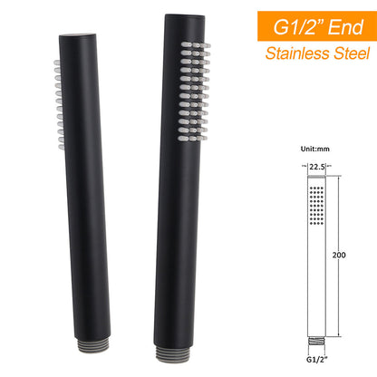Round 300mm Rain Shower Head Brass Handheld Riser Rail Set Diverter Matt Black