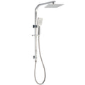 Brushed Nickel Square Twin Shower Set 8" Rain Head 3 Modes Handheld Silding Rail Arm