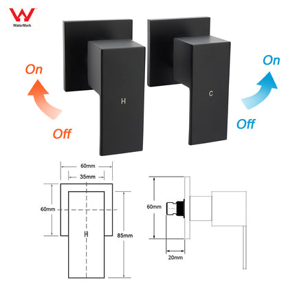 Dual Shower Set Matt Black 12" Rainfall Head 3 Modes Handheld Silding Rail Combo Double Taps