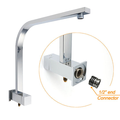 WELS 2IN1 Square Shower Head Set 10" Rain Handheld Sliding Rail Arm Inbuilt Diverter