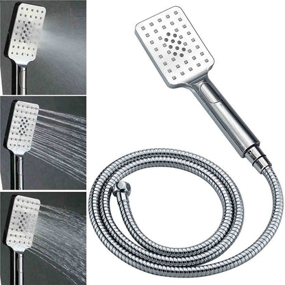 WELS 2IN1 Square Shower Head Set 10" Rain Handheld Sliding Rail Arm Inbuilt Diverter