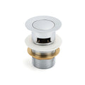 32mm Pop Up Push Brass Waste Plug Overflow Basin Sink Drain Chrome Kit Watermark