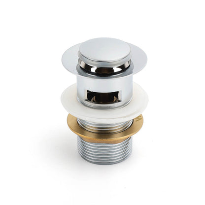 32mm Pop Up Push Brass Waste Plug Overflow Basin Sink Drain Chrome Kit Watermark