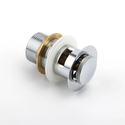 32mm Pop Up Push Brass Waste Plug Overflow Basin Sink Drain Chrome Kit Watermark