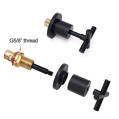 Matt Black 1/4 Turn Twin Taps Hot Cold Water Control Mixer For Bath Spout Shower