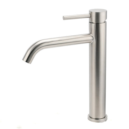 Brushed Nickel Tall Kitchen Laundry Basin Mixer Vanity Curve Sink Faucet Tap Set