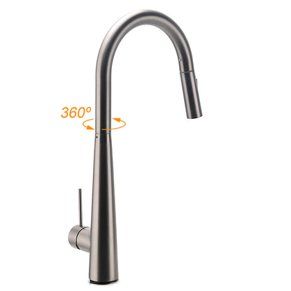 WELS Gun Metal Pull Out 2 Modes Spray Spout Kitchen Sink Tap Basin Faucet Mixer