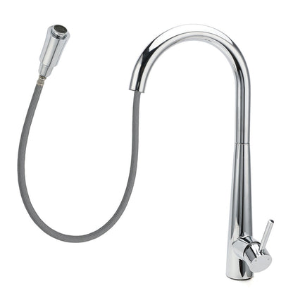 WELS Chrome Pull Out Kitchen Sink Tap Round Basin Mixer Faucet Flexible Spout
