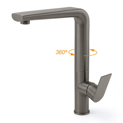 Luxury Gun Metal Round Kitchen Mixer Sink Tap Swivel Laundry Faucet Spout WELS