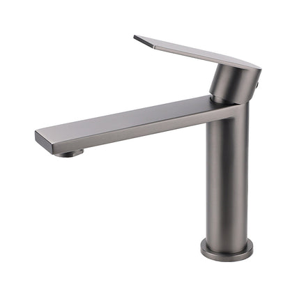 Gun Metal Rounded Square Short Basin Mixer Vanity Sink Faucet Laundry Spout Tap