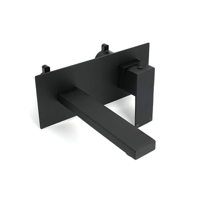 Matt Black Basin Mixer Bathroom Tub Faucet Wall Mount Tap Hot Cold Water Spout