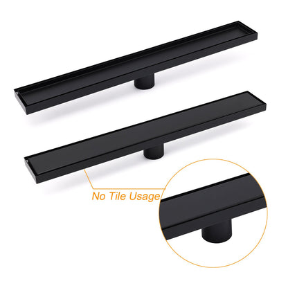 WaterMark Matt Black 900mm Tile Insert Shower Grate Floor Drain 50mm Flow Waste