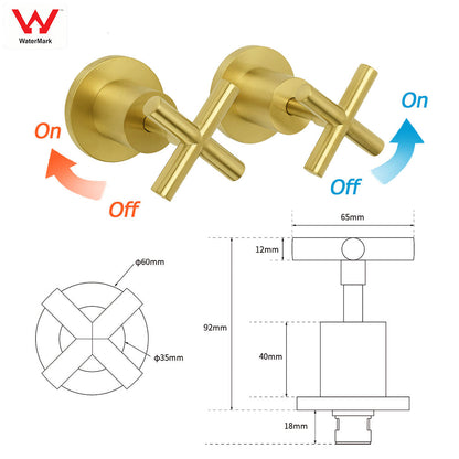 WELS Brushed Gold Twin Shower Large Round 12" Rain Head Metal Handheld Silde Wall Rail New Luxury Mixer