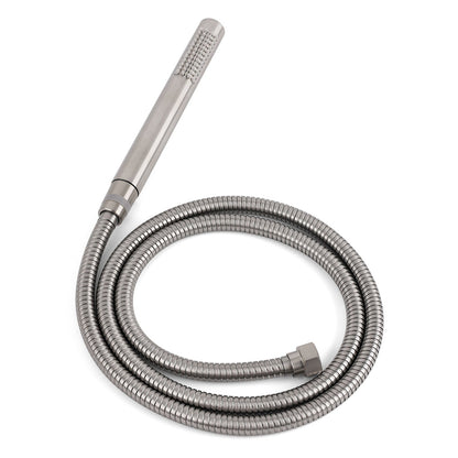 WELS Brushed Nickel 2in1 Shower Set Sliding Rail Arm 8" Round Head Metal Handheld Small Face Mixer
