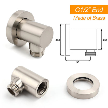 Brushed Nickel 8" Thin Rain Head Twin Shower Metal Handheld Rose Sliding Rail Arm Set With Mixer