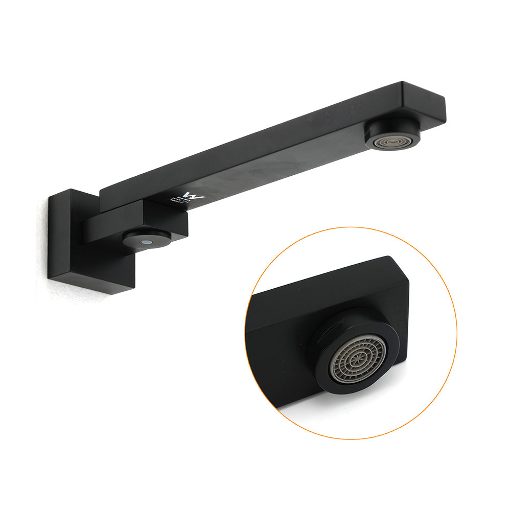 Matte Black Square Bathtub Faucet 180° Swivel Water Spout Outlet Basin Watermark