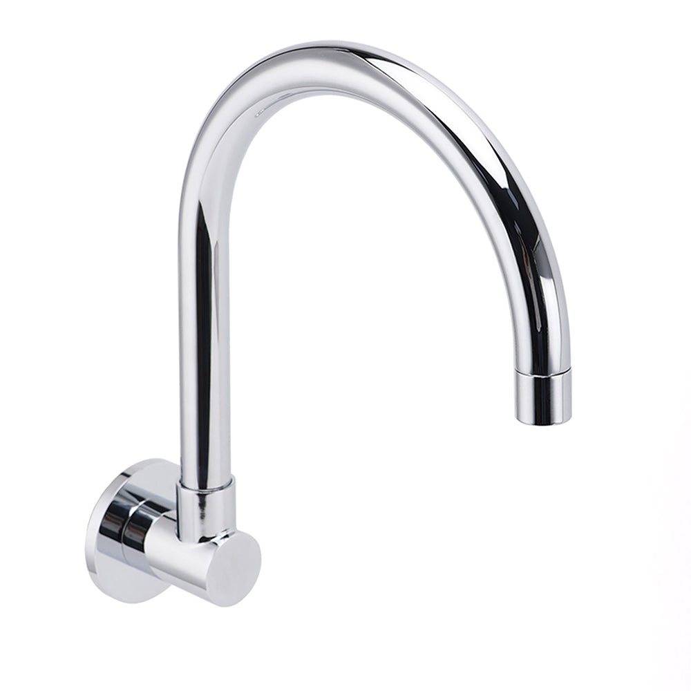 Chrome Round Gooseneck Arm Faucet Water Outlet Wall Mounted Swivel Bathtub Spout