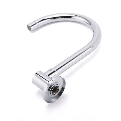 Chrome Round Gooseneck Arm Faucet Water Outlet Wall Mounted Swivel Bathtub Spout