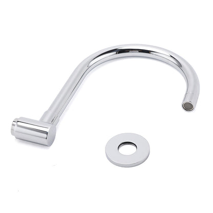 Chrome Round Gooseneck Arm Faucet Water Outlet Wall Mounted Swivel Bathtub Spout