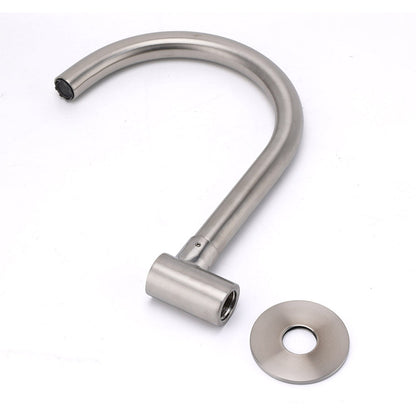 Brushed Nickel Round Gooseneck Arm Faucet Water Outlet Wall Mount Bathtub Spout