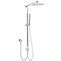 WELS Chrome 10" Round Rain Handheld Double Shower Head Rose Sliding Rail Arm Diverter Set