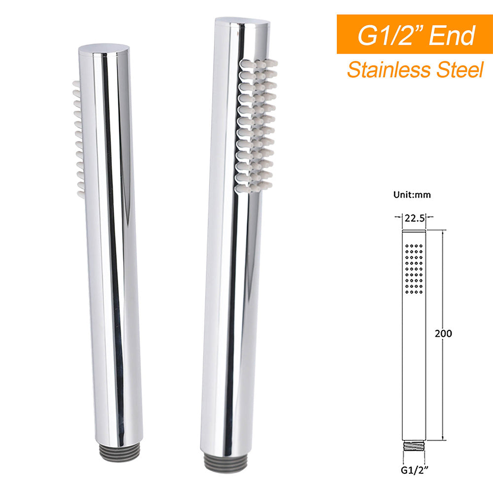 WELS Chrome 10" Round Rain Handheld Double Shower Head Rose Sliding Rail Arm Diverter Set