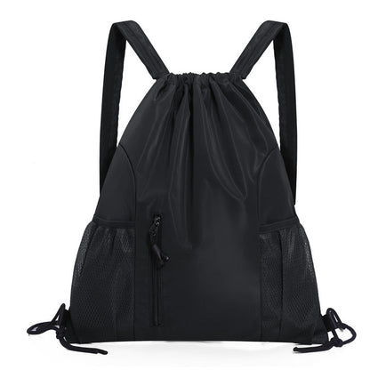 One-piece backpack - Drawstring backpack - Large capacity - Lightweight - Separate compartments for wet and dry items, sports backpack - Suitable for travel and fitness - Black