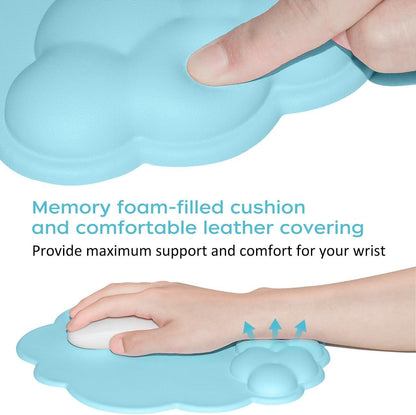 Mouse pad - Mouse pad with wrist rest - Ergonomic mouse pad - Mouse pad with leather surface, suitable for computers, laptops, office, home and travel, with non-slip bottom.