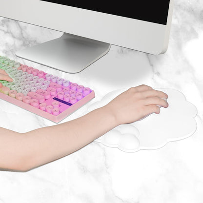 Mouse pad - Mouse pad with wrist rest - Ergonomic mouse pad - Mouse pad with leather surface, suitable for computers, laptops, office, home and travel, with non-slip bottom.
