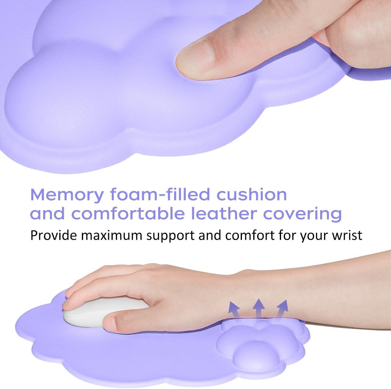 Mouse pad - Mouse pad with wrist rest - Ergonomic mouse pad - Mouse pad with leather surface, suitable for computers, laptops, office, home and travel, with non-slip bottom.