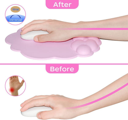 Mouse pad - Mouse pad with wrist rest - Ergonomic mouse pad - Mouse pad with leather surface, suitable for computers, laptops, office, home and travel, with non-slip bottom.