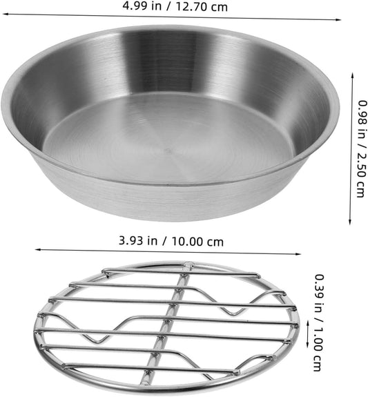 Baking tray for air fryer - Air fryer baking pan - Air fryer accessories - Baking tray with rack - Made of 304 stainless steel - 12 cm.