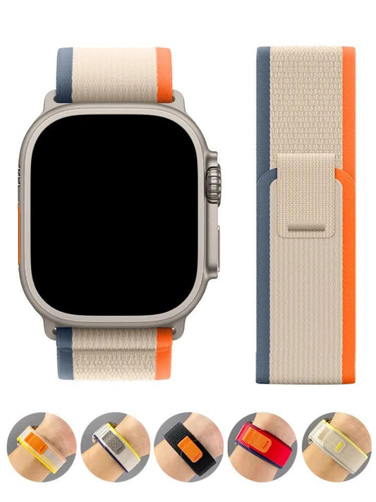 Trail strap for Apple Watch Ultra 2 band 49mm 44mm 45mm 40mm 41mm 38mm 42mm 45 44mm bracelet iWatch series 8 9 7 6 5 3 see Orange Beige Orange Beige 42 44 45 49mm.