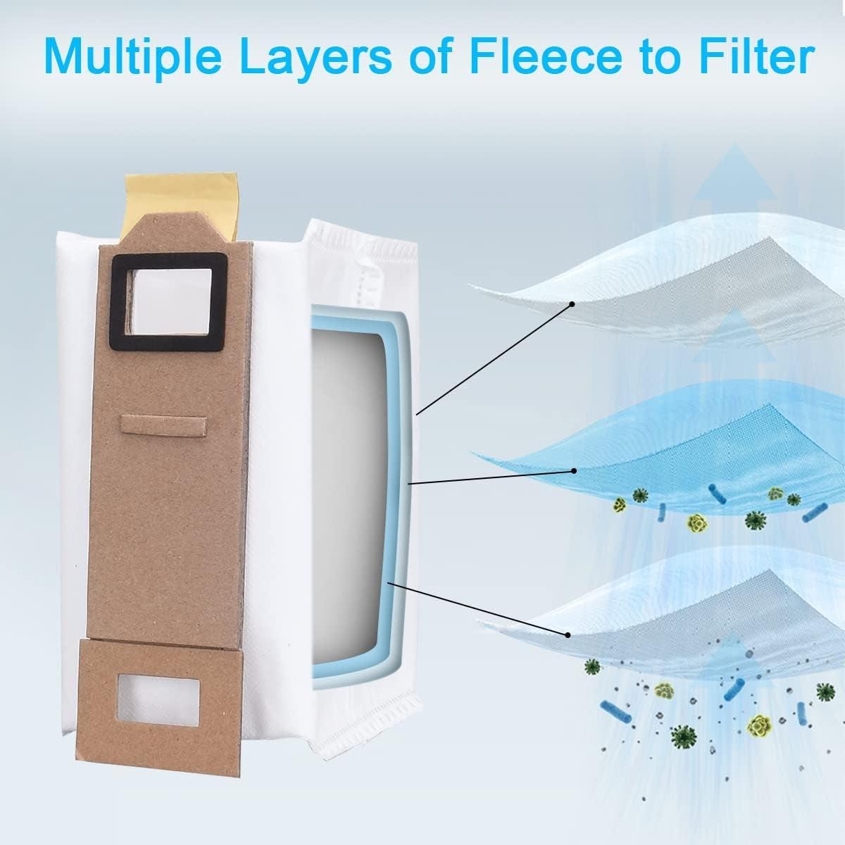 12 Vacuum Cleaner Bags for Roborock S7 S7 Plus S7 Max T7s T7s Plus, Replace-Xin.
