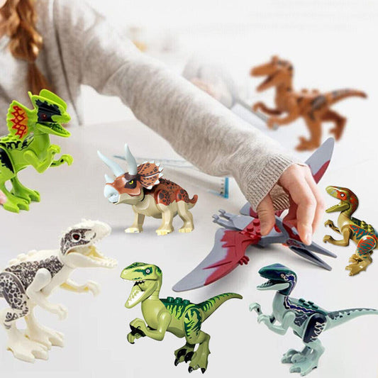 8x Jurassic World Dinosaur Figures Building Toys Blocks Best Kids Gift Multicolored h multicolored.