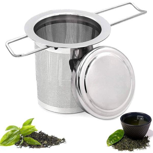 Tea filter, stainless steel tea strainer, tea strainer, tea infuser Tea strainer with lock, tea filter with fine holes, foldable handle design Suitable for.