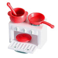 Toys Children Pretend Cooking Stove Mini House Gas Stove Mini Stove Model Miniature Stove Play Kitchen Cooking Toyï¼5.8X4.2X3.6CMï¼White Redï¼.