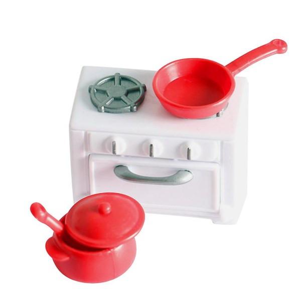 Toys Children Pretend Cooking Stove Mini House Gas Stove Mini Stove Model Miniature Stove Play Kitchen Cooking Toyï¼5.8X4.2X3.6CMï¼White Redï¼.