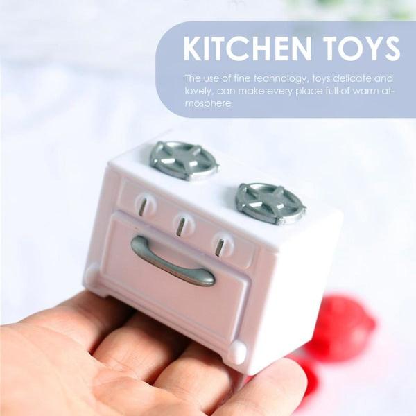 Toys Children Pretend Cooking Stove Mini House Gas Stove Mini Stove Model Miniature Stove Play Kitchen Cooking Toyï¼5.8X4.2X3.6CMï¼White Redï¼.