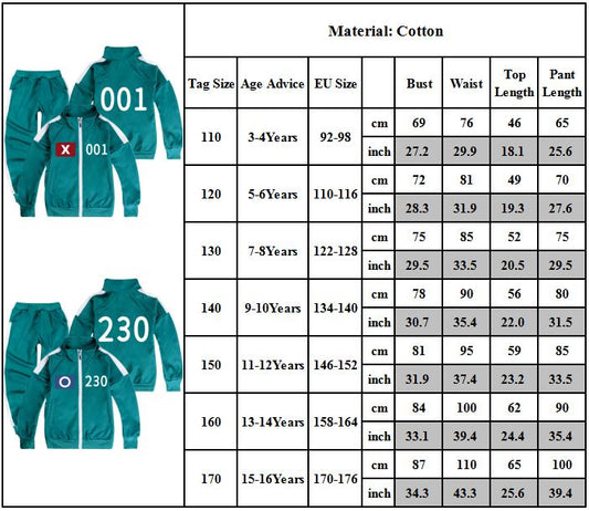 Squid Game Season 2 - Jacket and Pants Outfit for Kids Survival Game Gift #230 #230 #230 #230 160cm