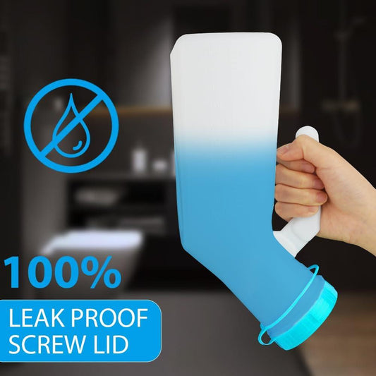 Urinal Bottle for Men, 1000ml Portable Pee Bottle with Screw Cap for Emergency Situations blue.