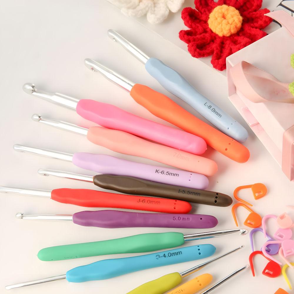 45-piece crochet set with needles, markers, tape measure - Knitting Kit Multicolor multicolor