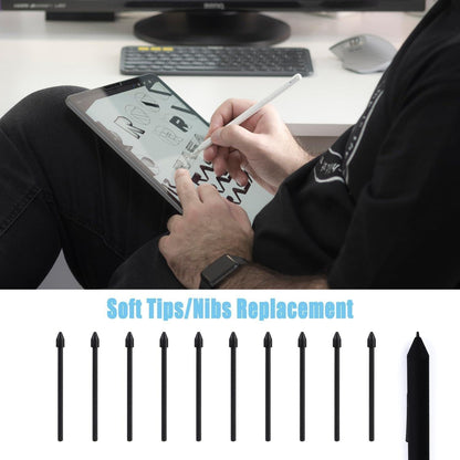 10pcs S Pen Nibs for Samsung Galaxy Tab S6 with Installation Tool Compatible with Samsung Galaxy Tab S7 & S7 Plus S8 & S8 Plus (Black) Black.