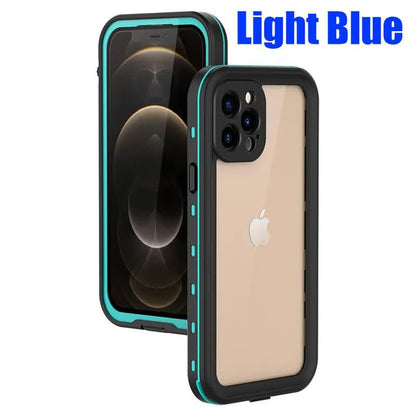 IP68 Waterproof Case for iPhone 15 14 13 12 11 Pro Max XS Max XR 7 8 RedPepper Transparent Protection Diving Underwater Swimming Outdoor Sports Grass Blue Grass Blue i-Phone 13.